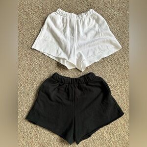 Aerie 2 Pairs Bundle Black and White Sweat Shorts